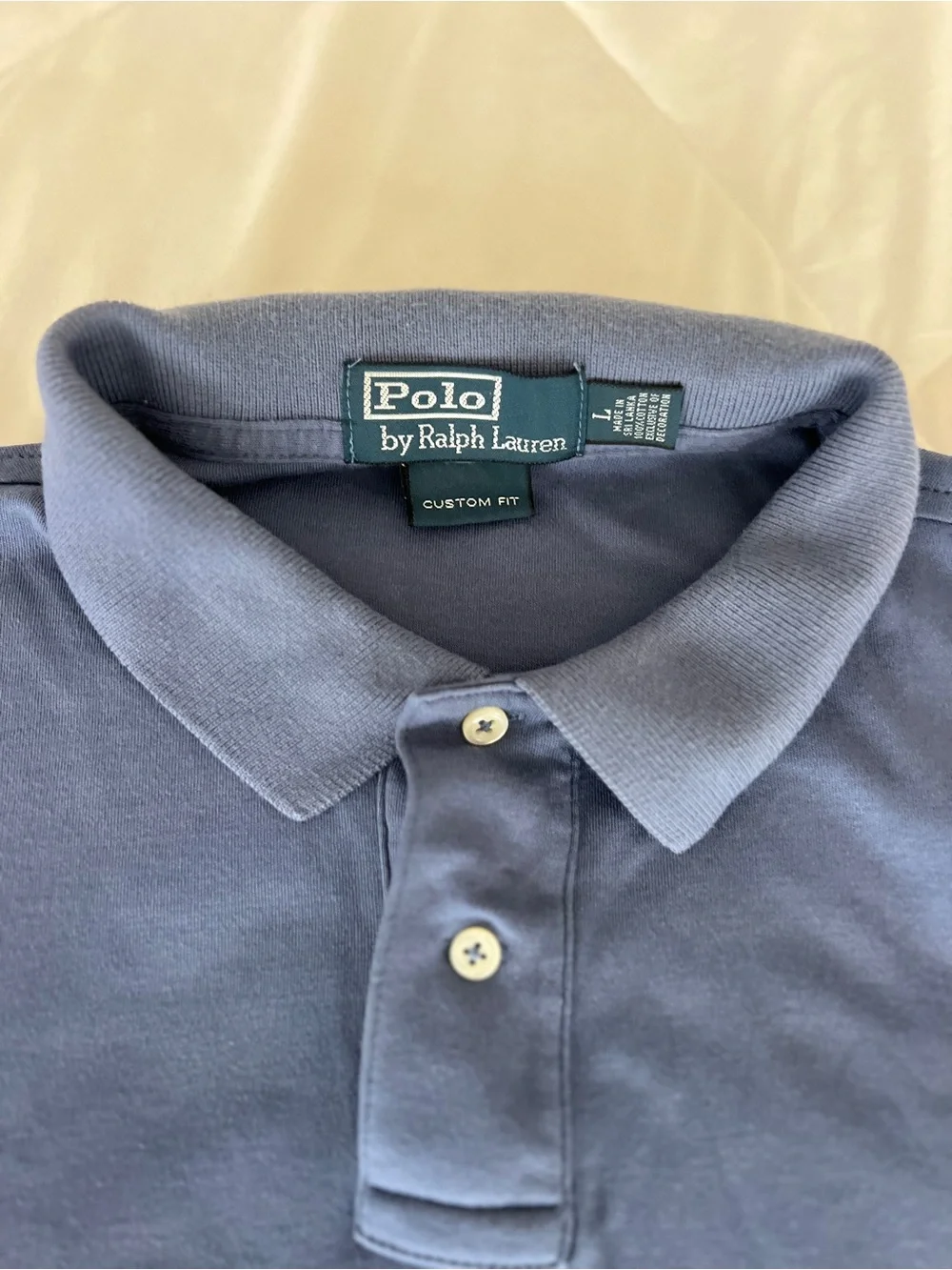 Vintage Ralph Lauren Navy Polo with Yellow Pony Embroidery